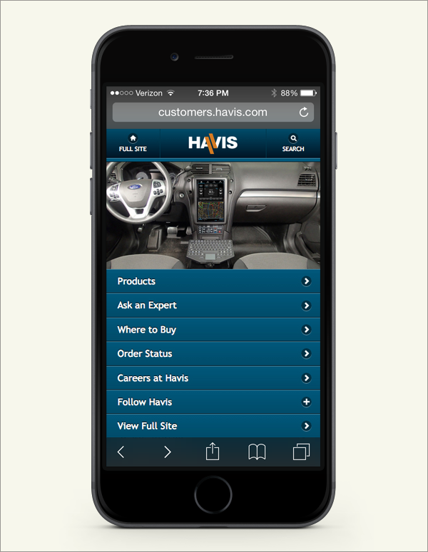 Havis Mobile Site Design and Front-end Development